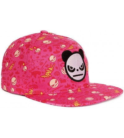 Baseball Caps Unisex Casual Flat Bill Brim Hat Hip Hop Visor Cap Embroidery Panda - Pink - C711YTH1VUZ $15.09