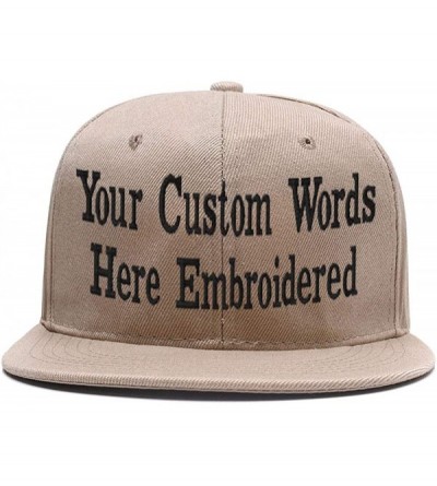 Baseball Caps Custom Embroidered Hip-hop Hat Personalized Adjustable Hip-hop Cap Add Your Text - Khaki - C518H58O4D9 $16.89