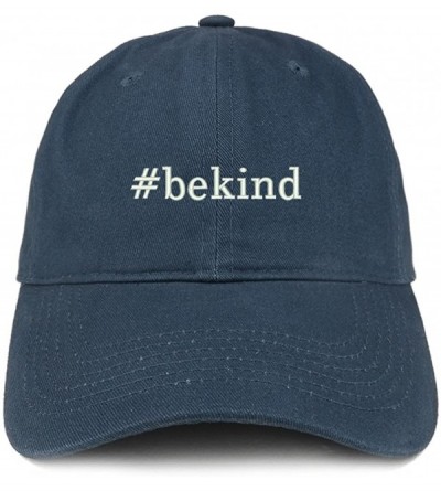 Baseball Caps Hashtag Be Kind Embroidered Soft Cotton Dad Hat - Navy - C318EZD9D9W $15.13