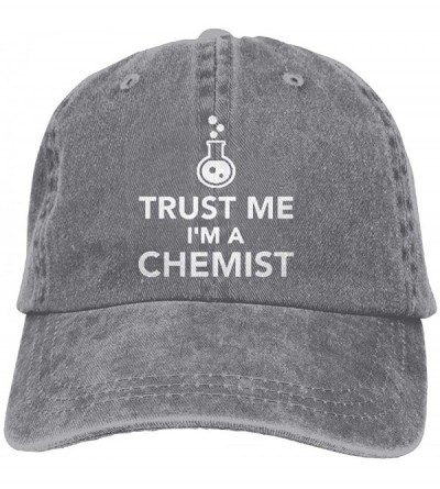 Baseball Caps Unisex Baseball Cap Denim Fabric Hat Trust Me I'm A Chemist Adjustable Snapback Topee - Ash - CK18KRIMOZN $13.58