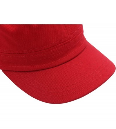 Baseball Caps Cadet Army Cap - Military Cotton Hat - Red - CK12GW5UUAH $12.31