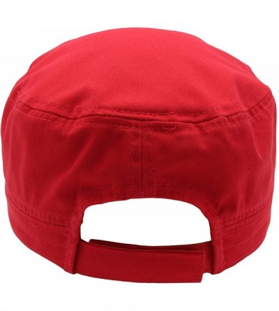 Baseball Caps Cadet Army Cap - Military Cotton Hat - Red - CK12GW5UUAH $12.31