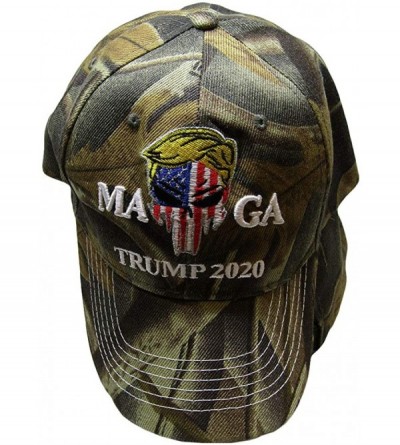 Baseball Caps MAGA Trump 2020 USA Demon Punisher Skull Woodland Camo Embroidered Hat Cap - CJ194MDZMK8 $7.62