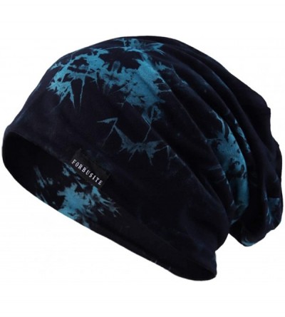 Skullies & Beanies Mens Slouchy Beanie Hat Thin Baggy Summer Skull Cap - Blue/Claret - C818U84XDOD $16.10