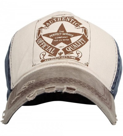 Baseball Caps Distressed Vintage Baseball Cap 100% Cotton Trucker Dad Hat KZ10033 - Brown - CS18R354Z4U $14.43
