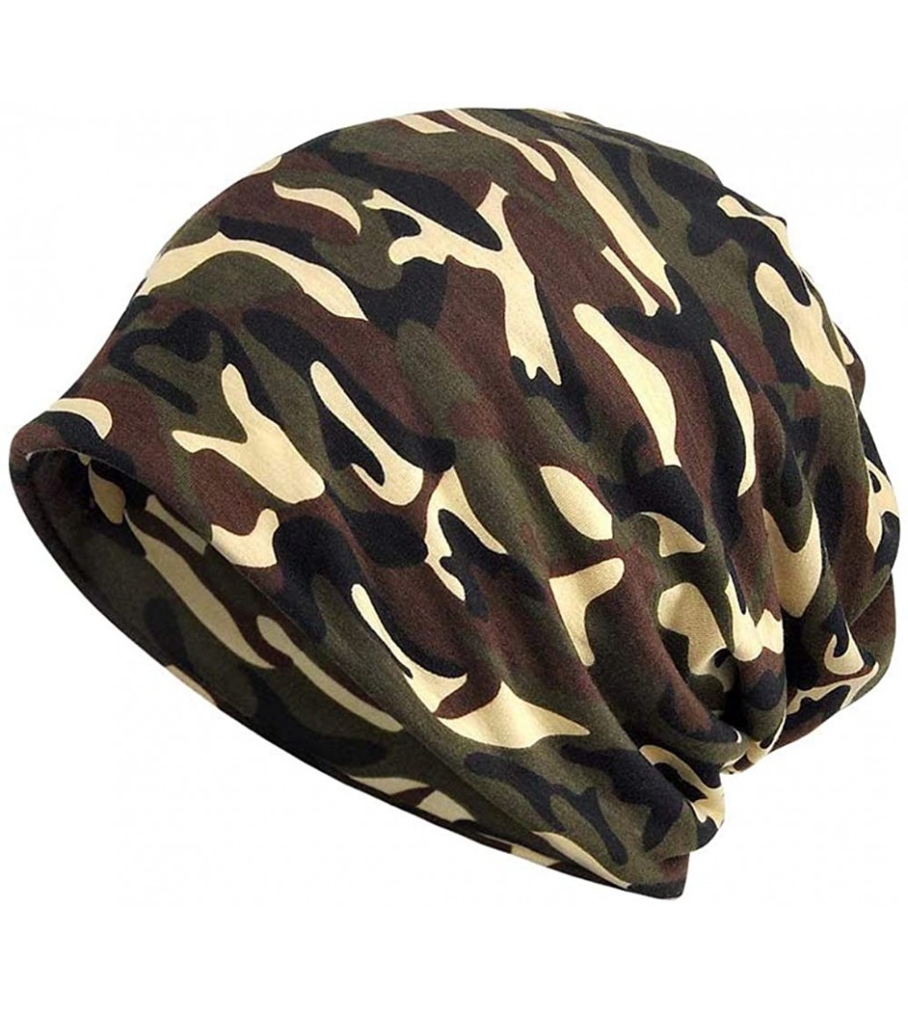 Skullies & Beanies Winter Warm Ski Hat Men's Camouflage Slouchy Beanie Hat - Brown - CB129EG125J $20.33