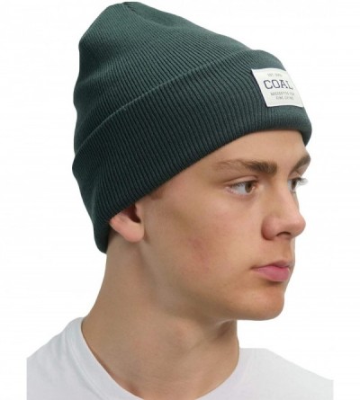 Skullies & Beanies Men's The Uniform Fine Knit Workwear Cuffed Beanie Hat - Dark Green - C518W30ULD0 $18.92