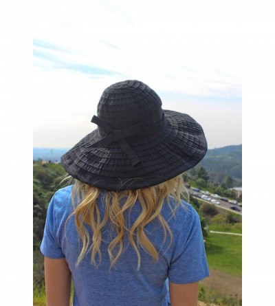 Sun Hats Women's Wide Brim Packable Sun Travel Hat for Large Heads - Ginger - Black - C417YQ5RYH0 $42.33