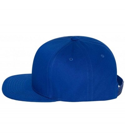 Baseball Caps Five-Panel Flat Bill Cap - Royal Blue - CS11DU0LNVJ $8.67