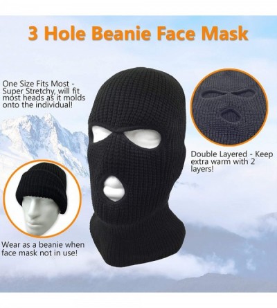 Balaclavas 3 Hole Beanie Face Mask Ski - Warm Double Thermal Knitted - Men and Women - Brown - C518KNGHIOS $10.26