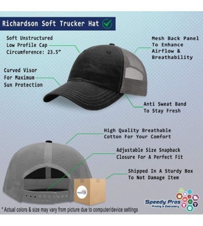 Baseball Caps Richardson Soft Trucker Hat Custom Personalized Text Dad Hats for Men & Women - Black Charcoal - C318DLRUXZ2 $2...
