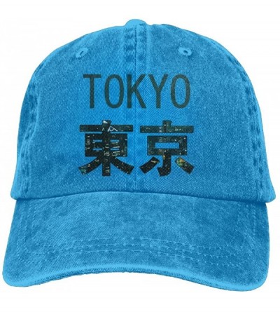 Cowboy Hats Tokyo City Beautiful Trend Printing Cowboy Hat Fashion Baseball Cap for Men and Women Black - Royalblue - CL18C3T...