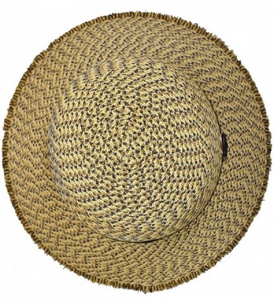 Bucket Hats Women's Paper Woven Cloche Bucket Hat with Color Bow Band - Brown Heather - CR19654AAQN $13.68