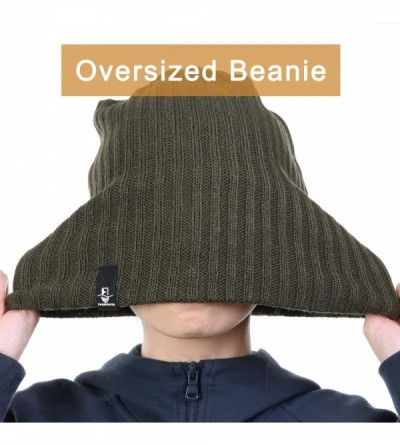 Skullies & Beanies Mens Slouchy Beanie Hat Summer Oversized Knit Cap for Women Winter Skull Cap B309 - Green - CQ18XEY690Z $1...
