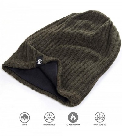 Skullies & Beanies Mens Slouchy Beanie Hat Summer Oversized Knit Cap for Women Winter Skull Cap B309 - Green - CQ18XEY690Z $1...