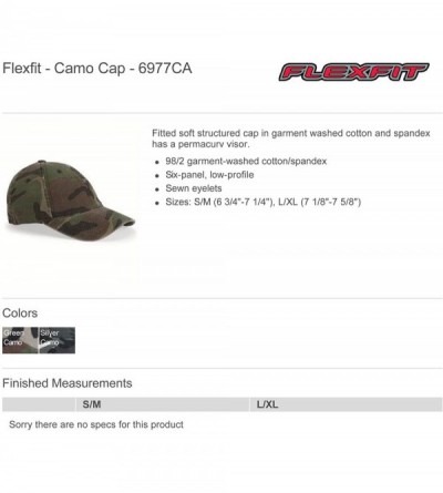 Baseball Caps Camo Cap. 6977CA - Green Camo - L/XL - C4116FP9CJV $14.51