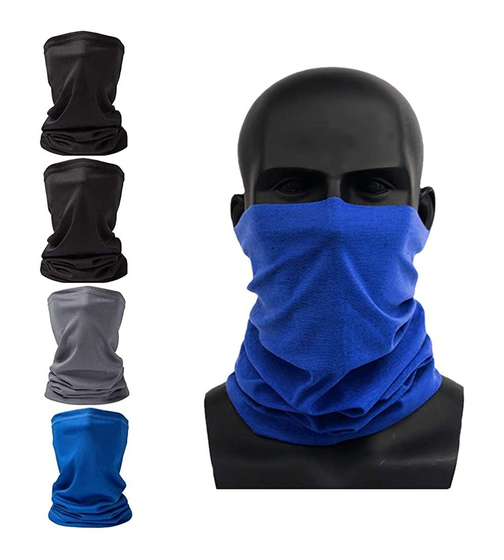 Balaclavas Balaclava Face Mask- Seamless Protective Mask- Cotton Mouth Bandanas - 3.black Black Grey Blue - CM198SG6AZA $11.32