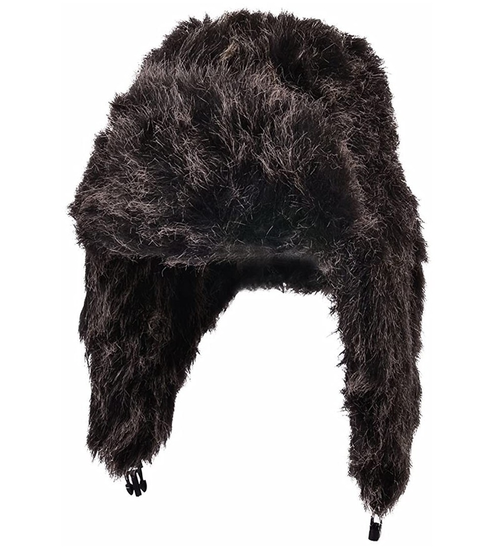 Bomber Hats Earflap Hat Winter Faux Fur Trapper Ski Hats Womens Girls Mens Multi Styles - Faux Fur - Black - C911O89L767 $19.35