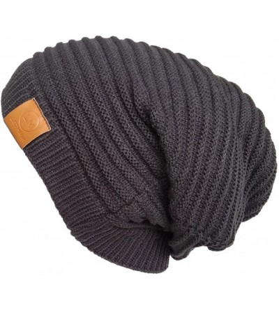 Skullies & Beanies Unique Winter Skull Beanie Mix Knit Slouchy Hat Ski Cap for Men & Women - Functional Style Grey - CR12MZ81...