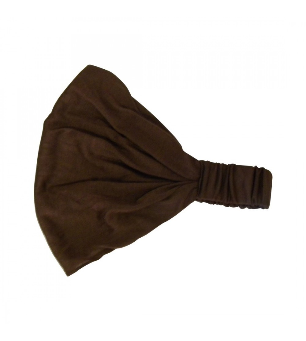 Headbands Brown Wide Cotton Soft Headband Headwrap - Brown - CK11SUARMK9 $12.17