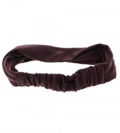 Headbands Brown Wide Cotton Soft Headband Headwrap - Brown - CK11SUARMK9 $12.17