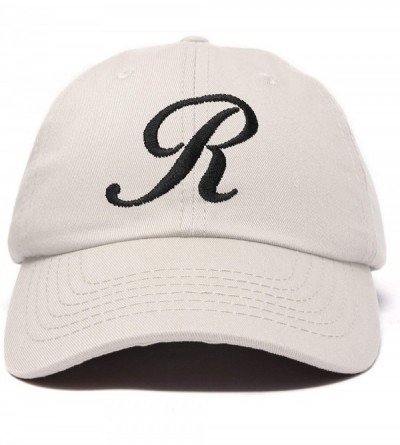 Baseball Caps Initial Hat Letter R Womens Baseball Cap Monogram Cursive Embroider - Beige - C518U47KMG6 $9.47
