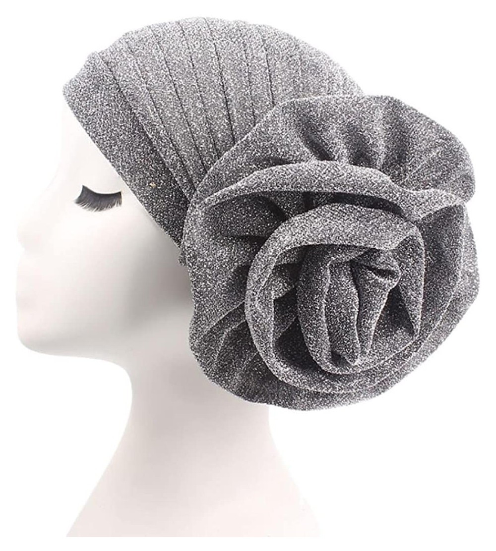 Skullies & Beanies Women's Muslim Floral Elastic Scarf Hat Stretch Turban Head Scarves Headwear Bandana for Cancer Chemo - Gr...
