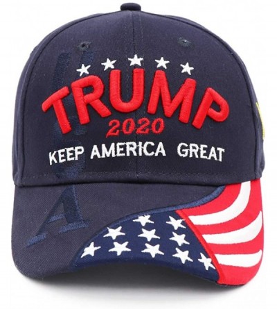 Baseball Caps Keep America Great Hat Donald Trump President 2020 Slogan with USA Flag Cap Adjustable Baseball Cap - CA193N2YY...