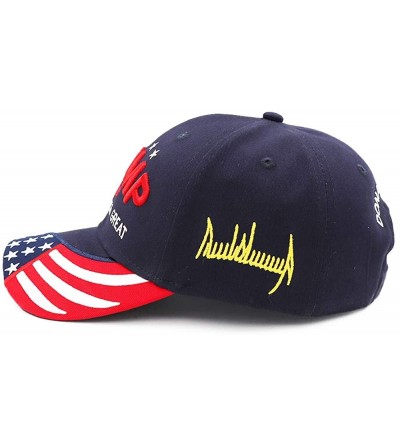 Baseball Caps Keep America Great Hat Donald Trump President 2020 Slogan with USA Flag Cap Adjustable Baseball Cap - CA193N2YY...