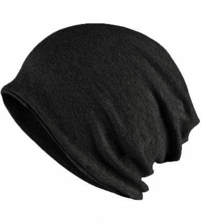 Skullies & Beanies Slouchy Women's Beanie Ponytail Hat Cotton Baggie Long Beanie Hat Skull Cap - Black - CK192DW9HI2 $10.78