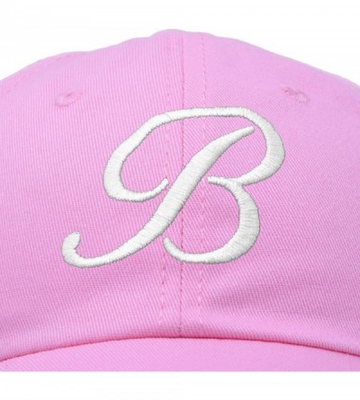 Baseball Caps Initial Hat Letter B Womens Baseball Cap Monogram Cursive Embroidered - Light Pink - CA18TWQWLNH $9.93