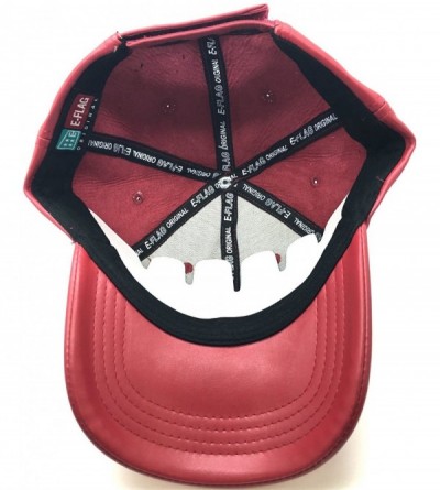 Baseball Caps Faux Leather 6 Panel Pom Pom Baseball Cap - Red - CN12HL1W0V9 $22.79