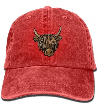 Baseball Caps Cowboy Hat Cap For Men Women Highland Scottish Cow - Red - CT18CEIM035 $16.59