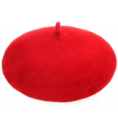 Berets 6 Pieces Wool Beret Hat French Style Beanie Hats Fashion Ladies Beret Caps for Women Girls Lady - Red-6 Pack - CD193WG...