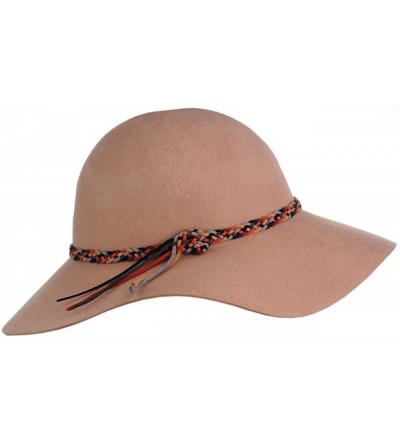 Bucket Hats Exclusive Women's Felt Braided Trim Floppy Wool Hat - Camel - CS1274IMH8F $22.22