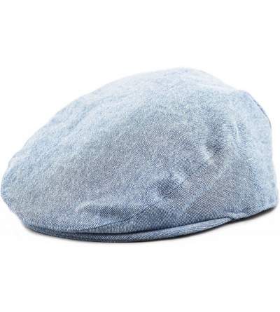 Newsboy Caps Washed Denim Cotton Newsboy Ivy Cap Style Hat - Light Blue - C212NUEBXVO $12.31