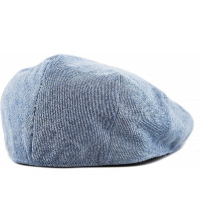 Newsboy Caps Washed Denim Cotton Newsboy Ivy Cap Style Hat - Light Blue - C212NUEBXVO $12.31