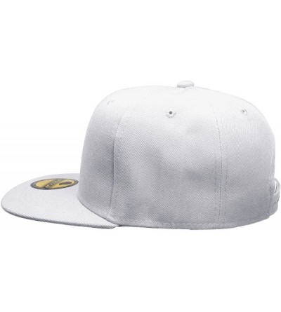 Baseball Caps Plain Blank Flat Brim Adjustable Snapback Baseball Caps Wholesale LOT 12 Pack - White. - CY18RWG44QH $22.52