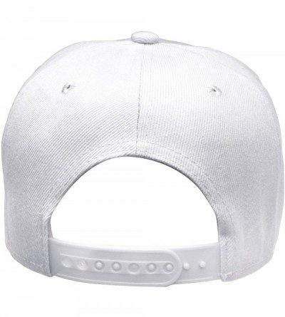 Baseball Caps Plain Blank Flat Brim Adjustable Snapback Baseball Caps Wholesale LOT 12 Pack - White. - CY18RWG44QH $22.52