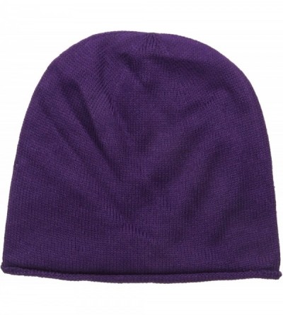 Skullies & Beanies Men's Knit Beanie - Purple - CU11KPTNHZ3 $9.25