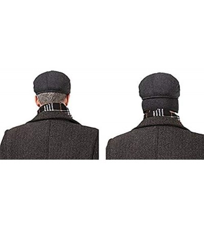 Fedoras 2-in-1 Peaked Cap with Earmuffs Warm Woolen Bomber Winter Hats Aviator Hat (Gray-S) - Gray-s - CF18LE4YIL8 $32.68