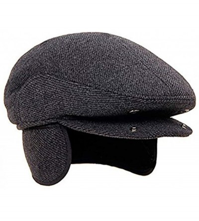 Fedoras 2-in-1 Peaked Cap with Earmuffs Warm Woolen Bomber Winter Hats Aviator Hat (Gray-S) - Gray-s - CF18LE4YIL8 $32.68