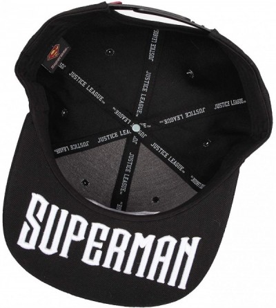 Baseball Caps Superman Shield Embroidery Baseball Cap Hip-hop Snapback Hat ST21176 - Twoblack - CA18R4WQKYM $27.33