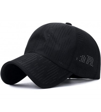Baseball Caps Plain Breathable Quick Drying Baseball Cap Mesh Sun Hat for Baseball Golf Fishing Outdoor Hats - Dark Blue - CI...