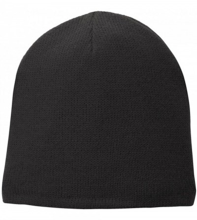 Skullies & Beanies Port & Company Fleece-Lined Beanie Cap CP91L Black One Size - CE17YGTWC6C $10.95