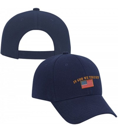 Baseball Caps in God We Trust Military Embroidery Adjustable Structured Baseball Hat Navy - CJ11PQR53O7 $16.11