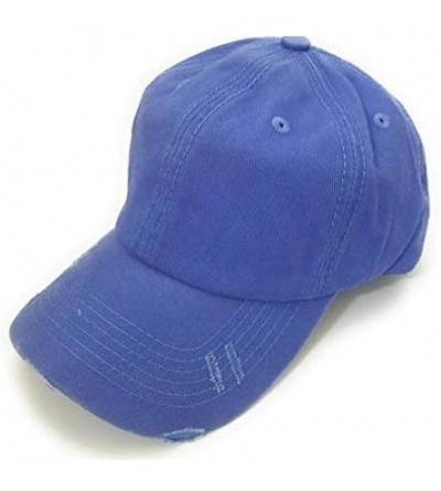 Baseball Caps High Ponytail Bun Distressed Vintage Western Baseball Cap Hat - Blue Lavender Purple - CE18E7UQ96N $12.60