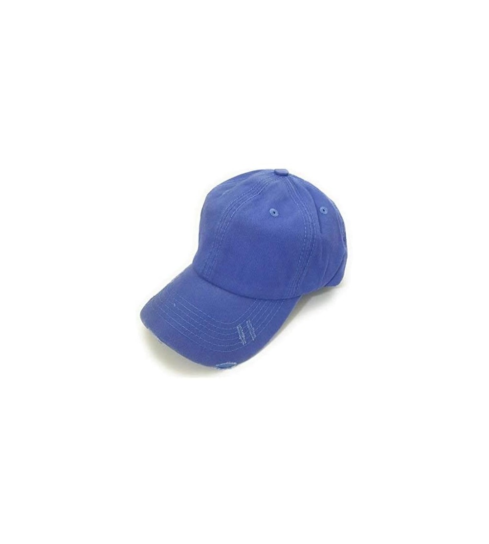 Baseball Caps High Ponytail Bun Distressed Vintage Western Baseball Cap Hat - Blue Lavender Purple - CE18E7UQ96N $12.60