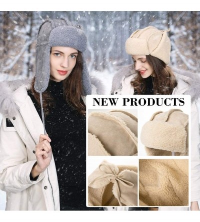 Bomber Hats Womens Winter Trapper Hats Faux Fur Earflap Hunting Hat for Outdoor Ski Snow Cold Weather Warm Fleece Lined - CV1...