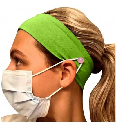 Balaclavas Button Headband for Nurses Women Men Yoga Sports Workout Turban Heawrap Face Cover Holder - Protect Your Ears - C5...